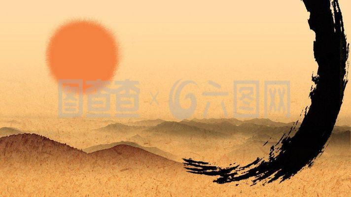 手绘沙画大漠背景