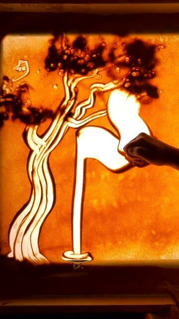 学沙画猜明星,一棵树一面旗,她是谁